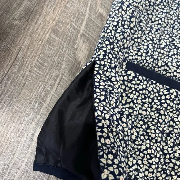 Handmade Navy Blue Floral Quilted Vest Cottage Core - Picture 4 of 5